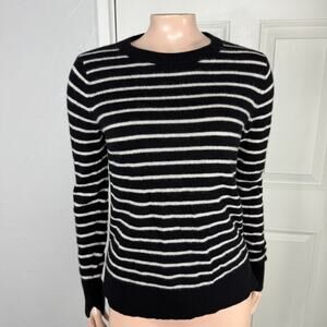 Halogen Women's Sweater XS Cashmere Pullover Stripe Knit Crew neck L/S J3-11